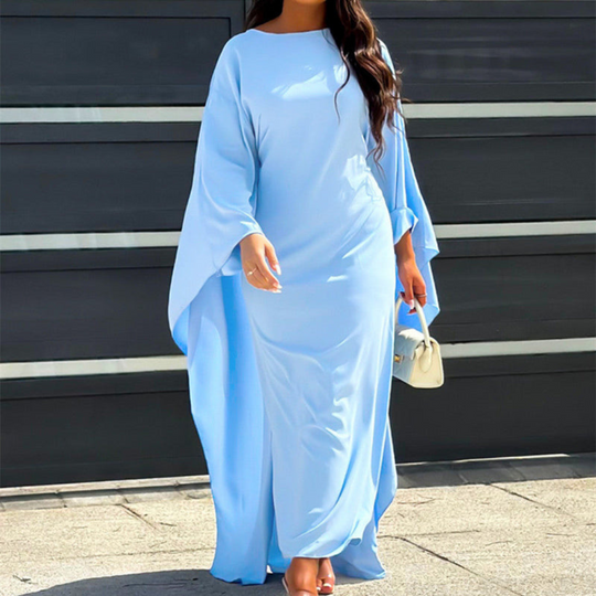 Lässiges Damen-Fledermausflügel-Kleid | Maxi