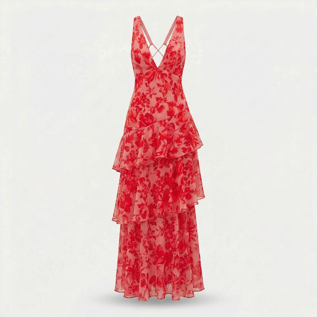 Damen_Maxikleid_aus_leichtem_Chiffon_mit_Blumenmuster_1