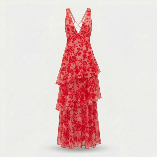 Damen_Maxikleid_aus_leichtem_Chiffon_mit_Blumenmuster_1