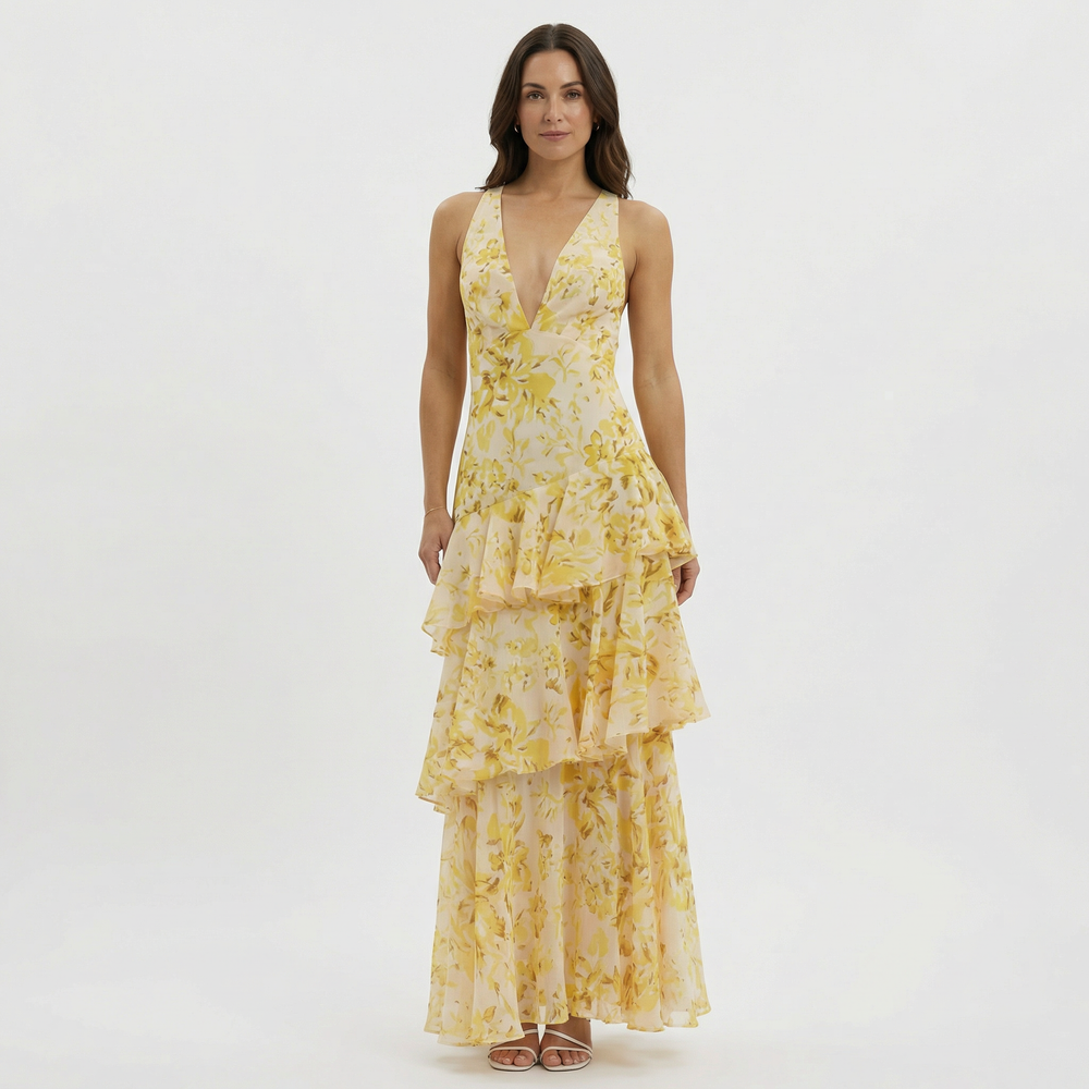 Damen_Maxikleid_aus_leichtem_Chiffon_mit_Blumenmuster_2