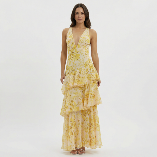 Damen_Maxikleid_aus_leichtem_Chiffon_mit_Blumenmuster_2