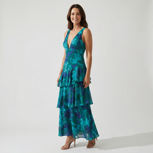 Damen_Maxikleid_aus_leichtem_Chiffon_mit_Blumenmuster_3