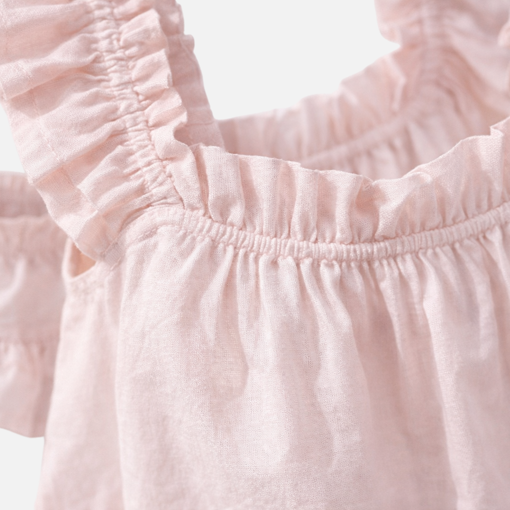 Ärmelloses Damen-Loungewear-Set mit Rüschenbesatz