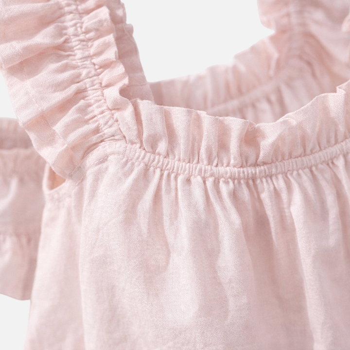 Sleeveless Women's Loungewear Set with Ruffle Trim