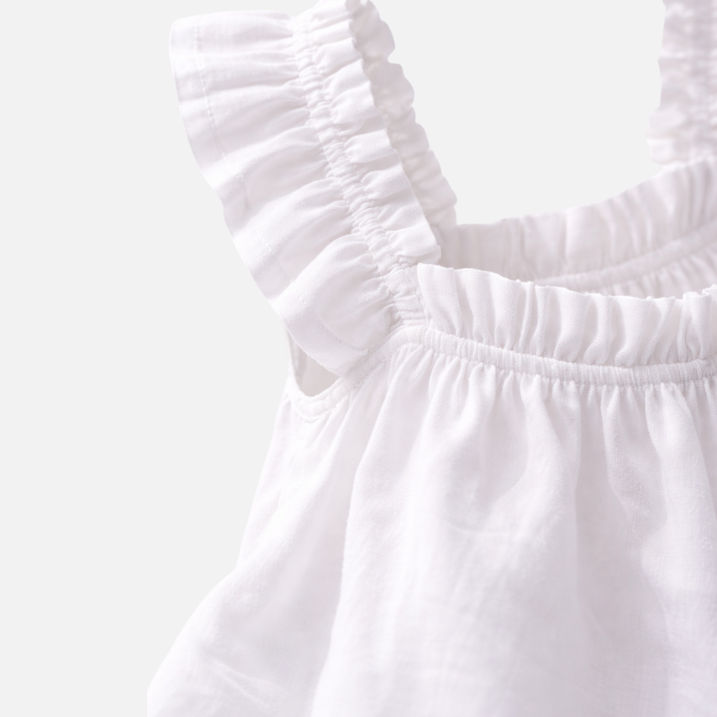 Ärmelloses Damen-Loungewear-Set mit Rüschenbesatz