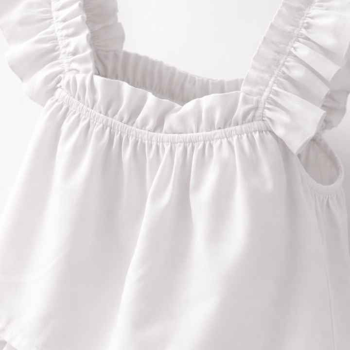 Sleeveless Women's Loungewear Set with Ruffle Trim