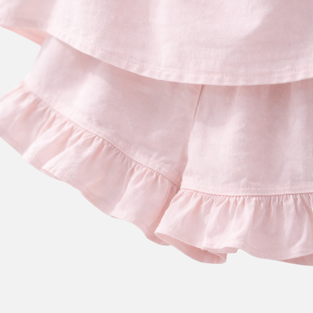 Ärmelloses Damen-Loungewear-Set mit Rüschenbesatz