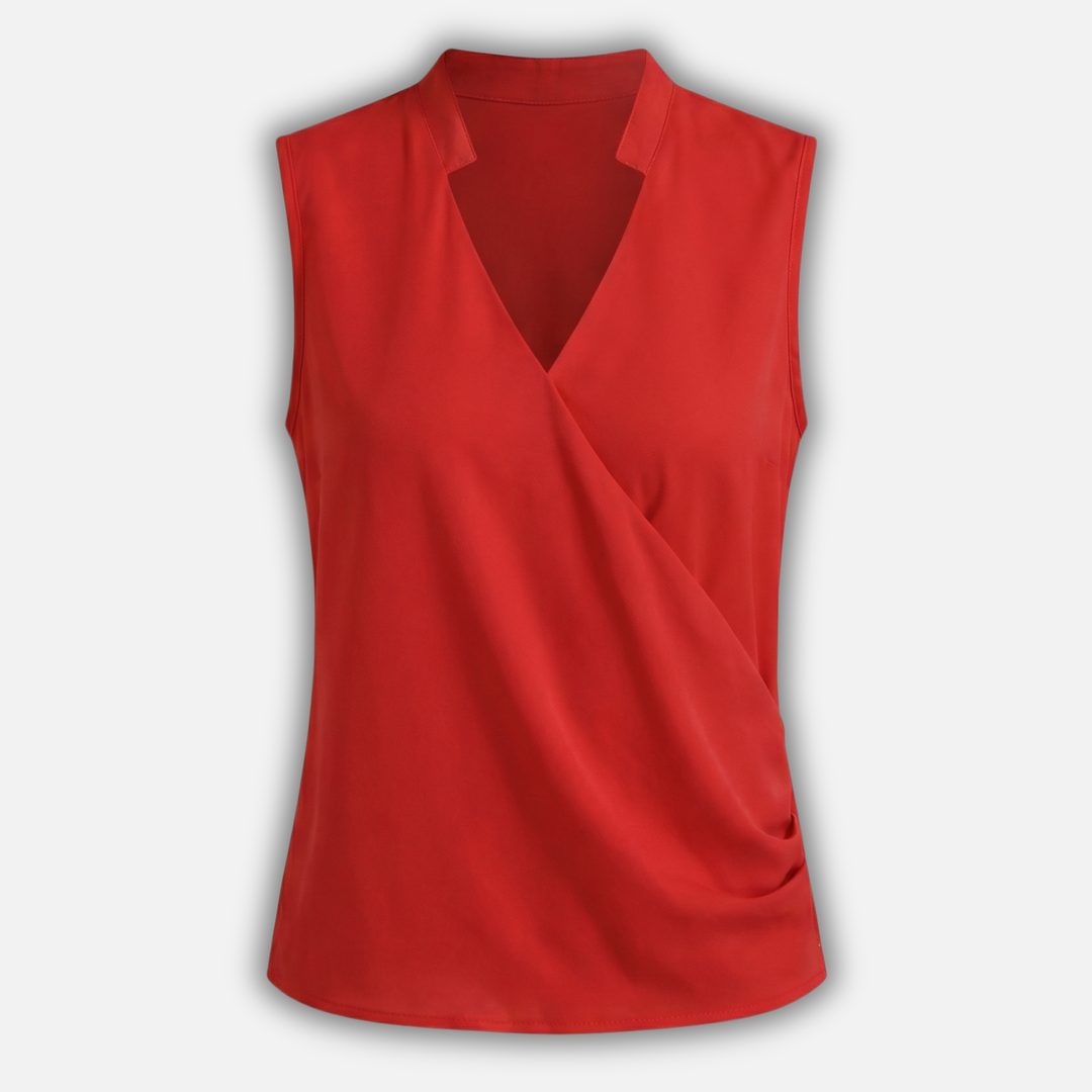 Ärmelloses Wickel Top mit V-Ausschnitt für Damen