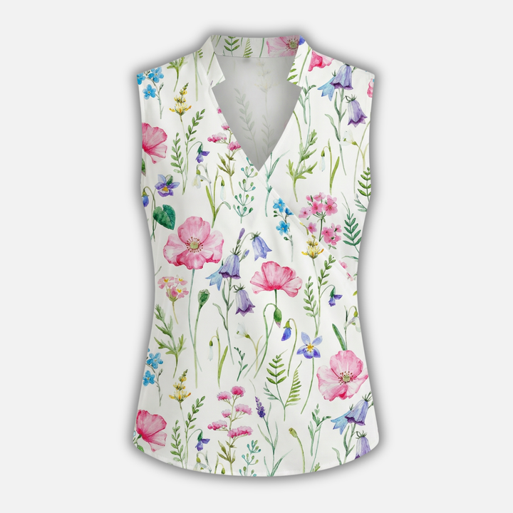 Sleeveless Wrap Top with V-Neck for Women