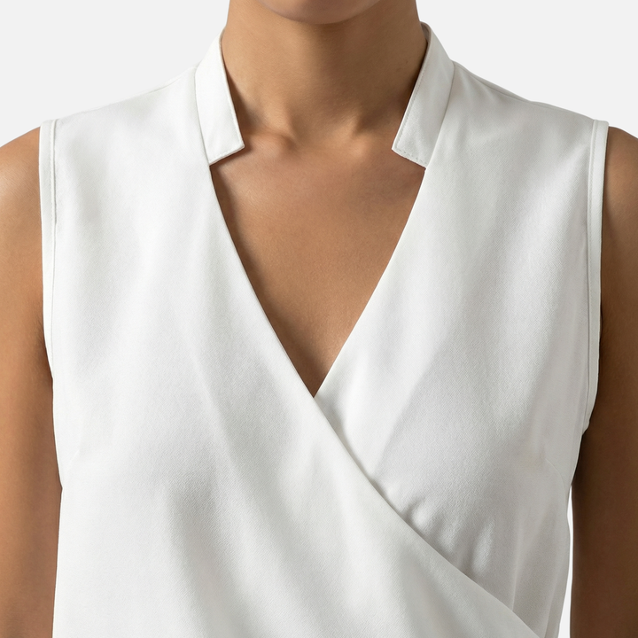 Sleeveless Wrap Top with V-Neck for Women