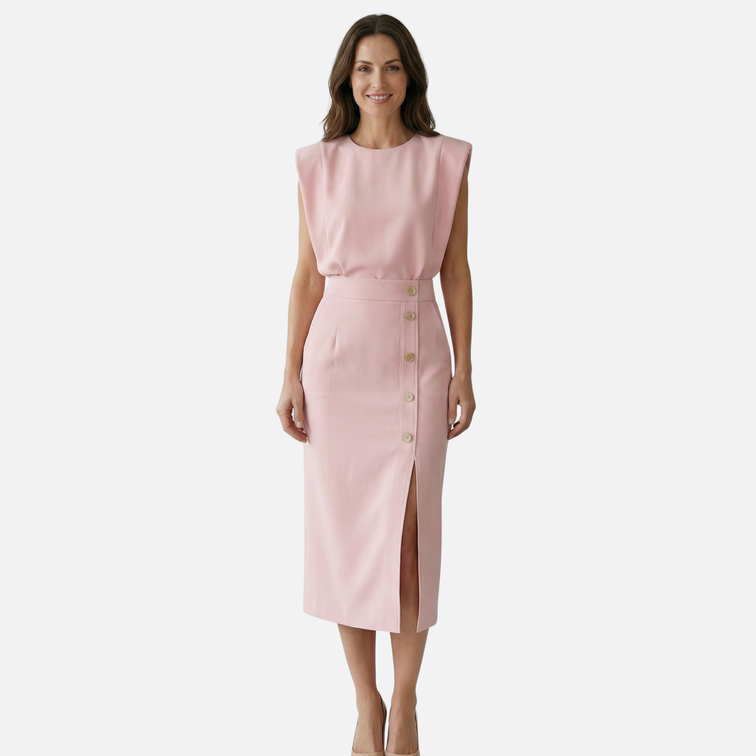 Ärmelloses Midi-Kleid mit Seitenschlitz für Frauen