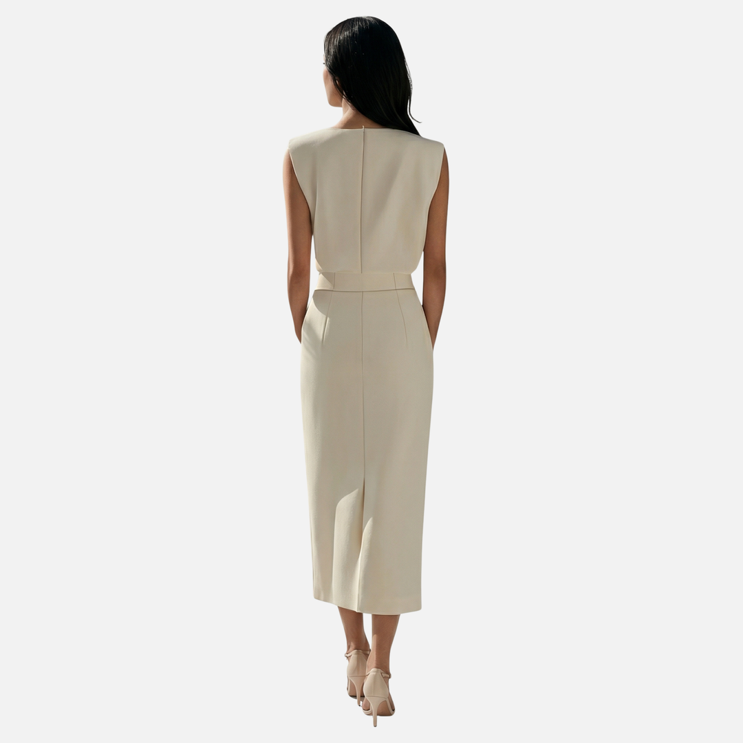 Ärmelloses Midi-Kleid mit Seitenschlitz für Frauen