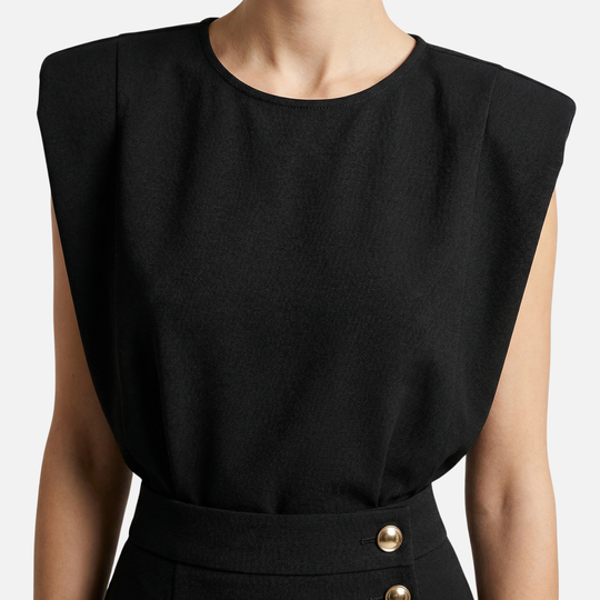 Ärmelloses Midi-Kleid mit Seitenschlitz für Frauen