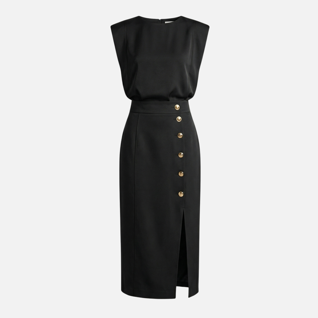 Ärmelloses Midi-Kleid mit Seitenschlitz für Frauen