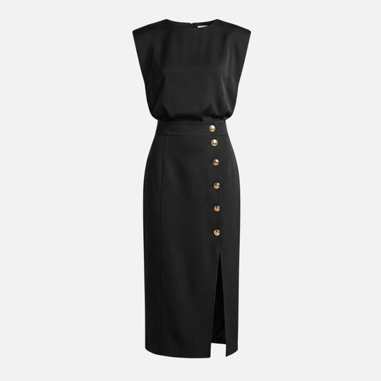 Ärmelloses Midi-Kleid mit Seitenschlitz für Frauen