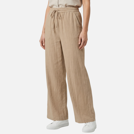 Atmungsaktive Leinenhose Wide Leg mit Bund für Damen