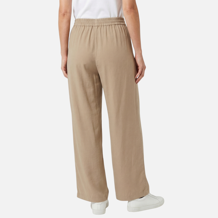 Atmungsaktive Leinenhose Wide Leg mit Bund für Damen