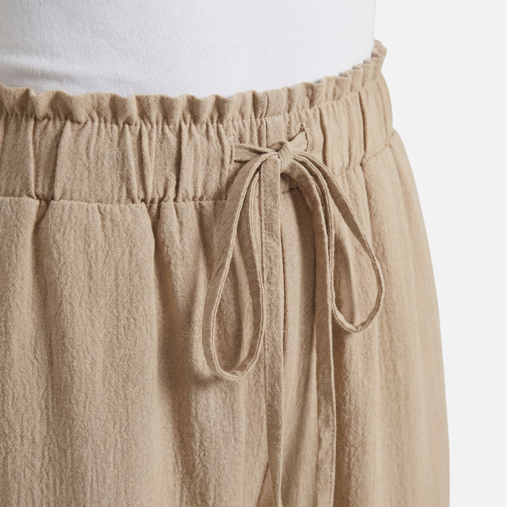 Atmungsaktive Leinenhose Wide Leg mit Bund für Damen