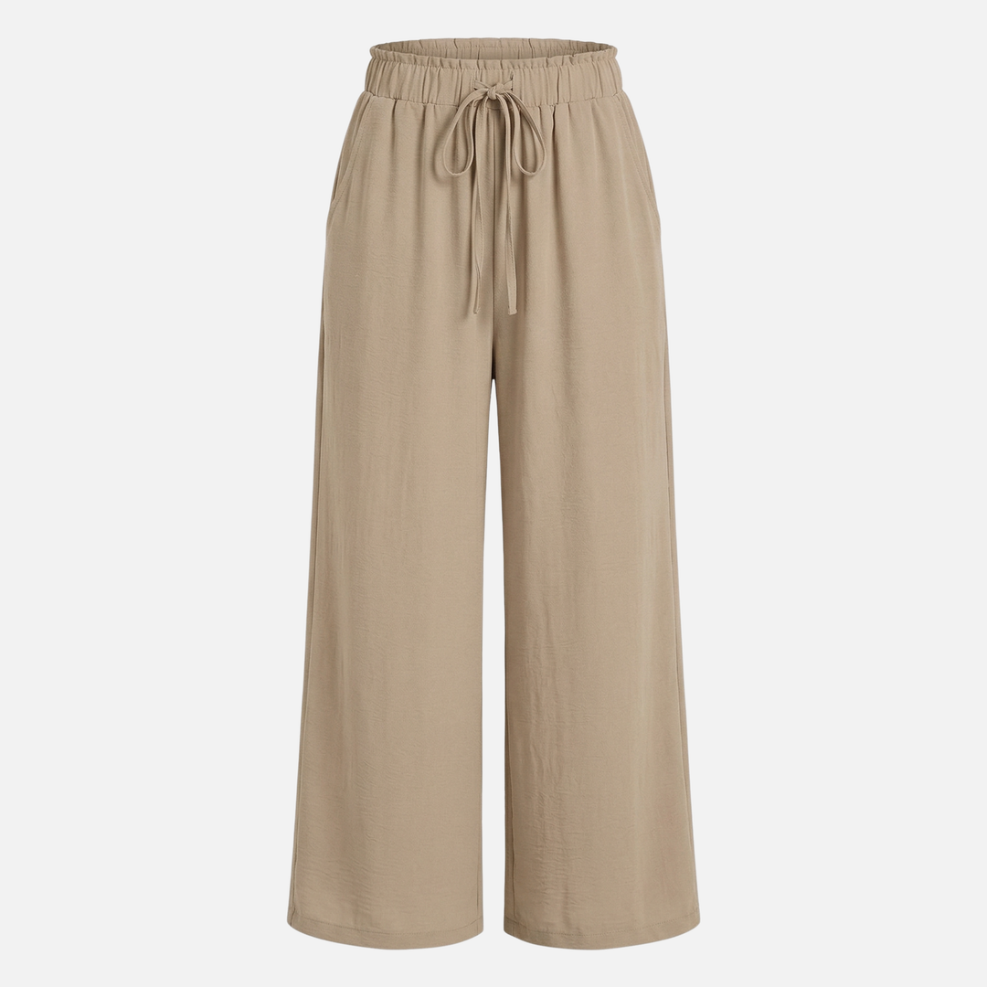 Atmungsaktive Leinenhose Wide Leg mit Bund für Damen
