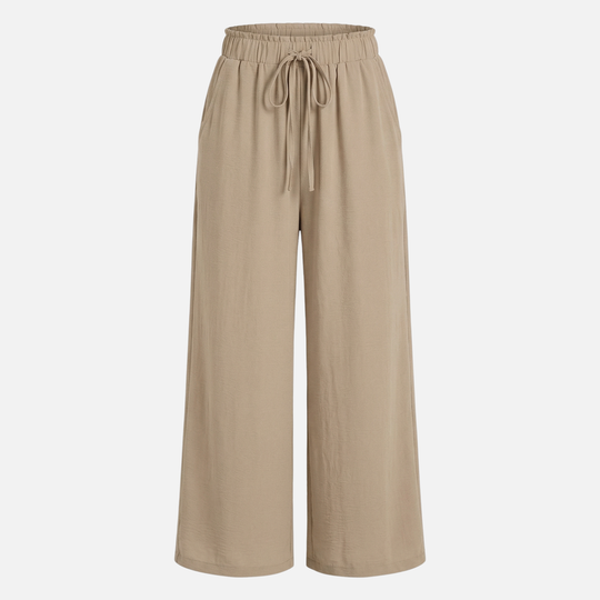 Atmungsaktive Leinenhose Wide Leg mit Bund für Damen