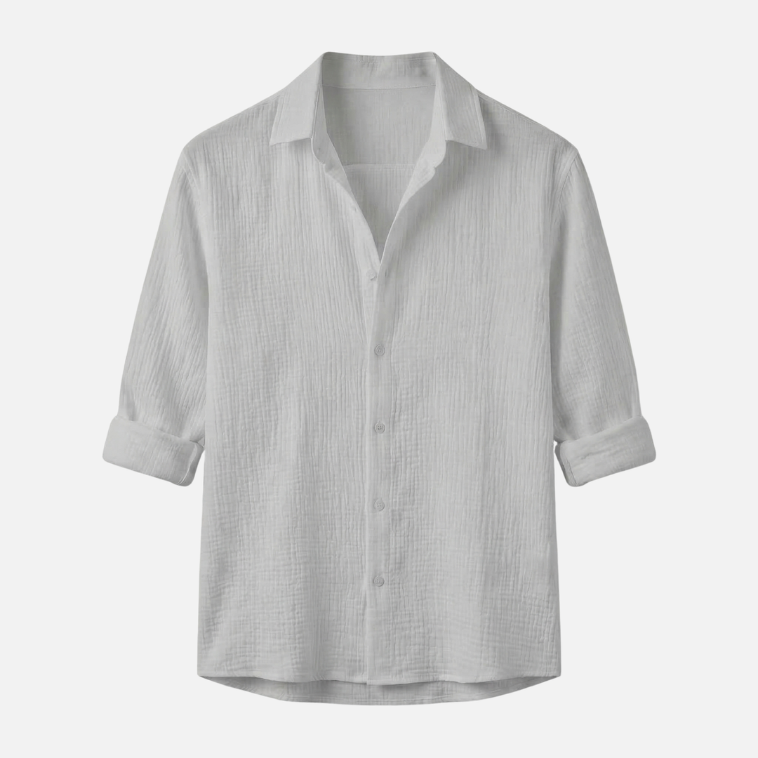 Breathable Linen Shirt in Relaxed Fit with Collar for Men