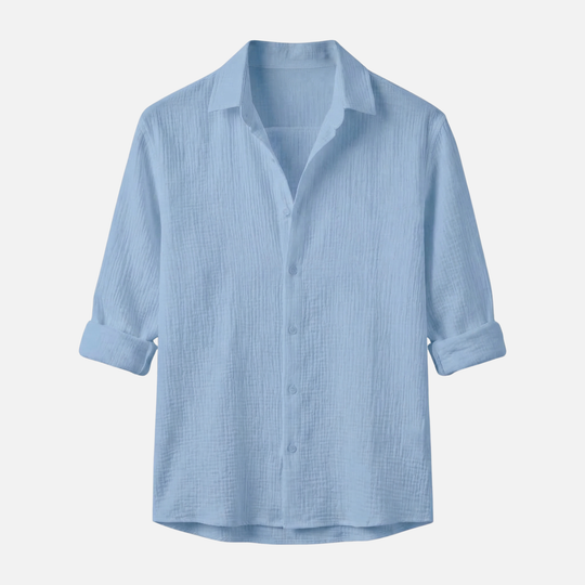 Breathable Linen Shirt in Relaxed Fit with Collar for Men