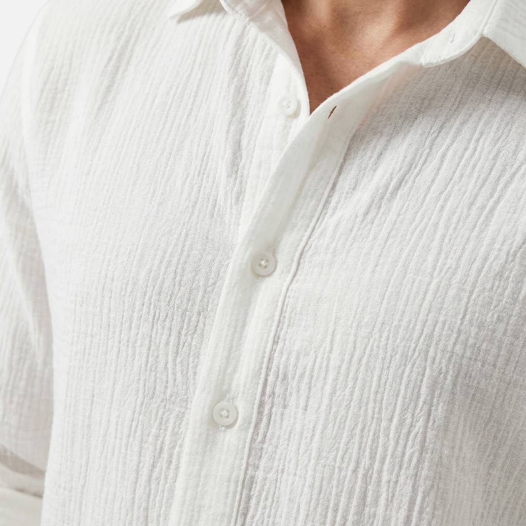 Breathable Linen Shirt in Relaxed Fit with Collar for Men