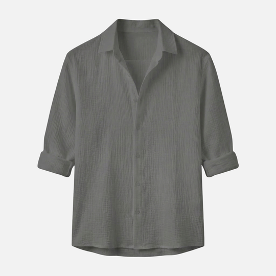 Breathable Linen Shirt in Relaxed Fit with Collar for Men