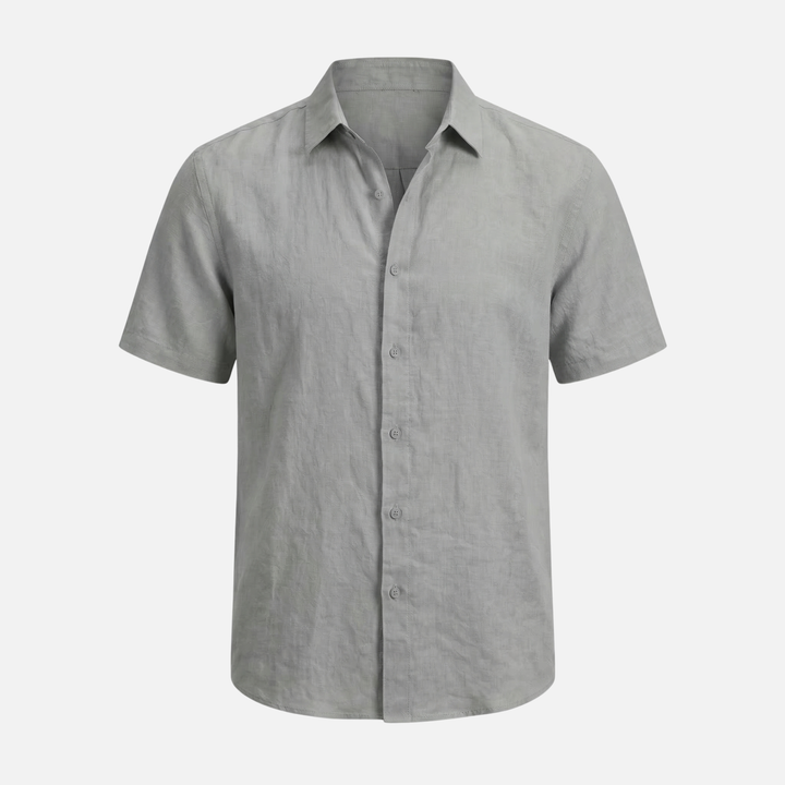 Breathable Linen Short Sleeve Shirt in Relaxed Fit for Men