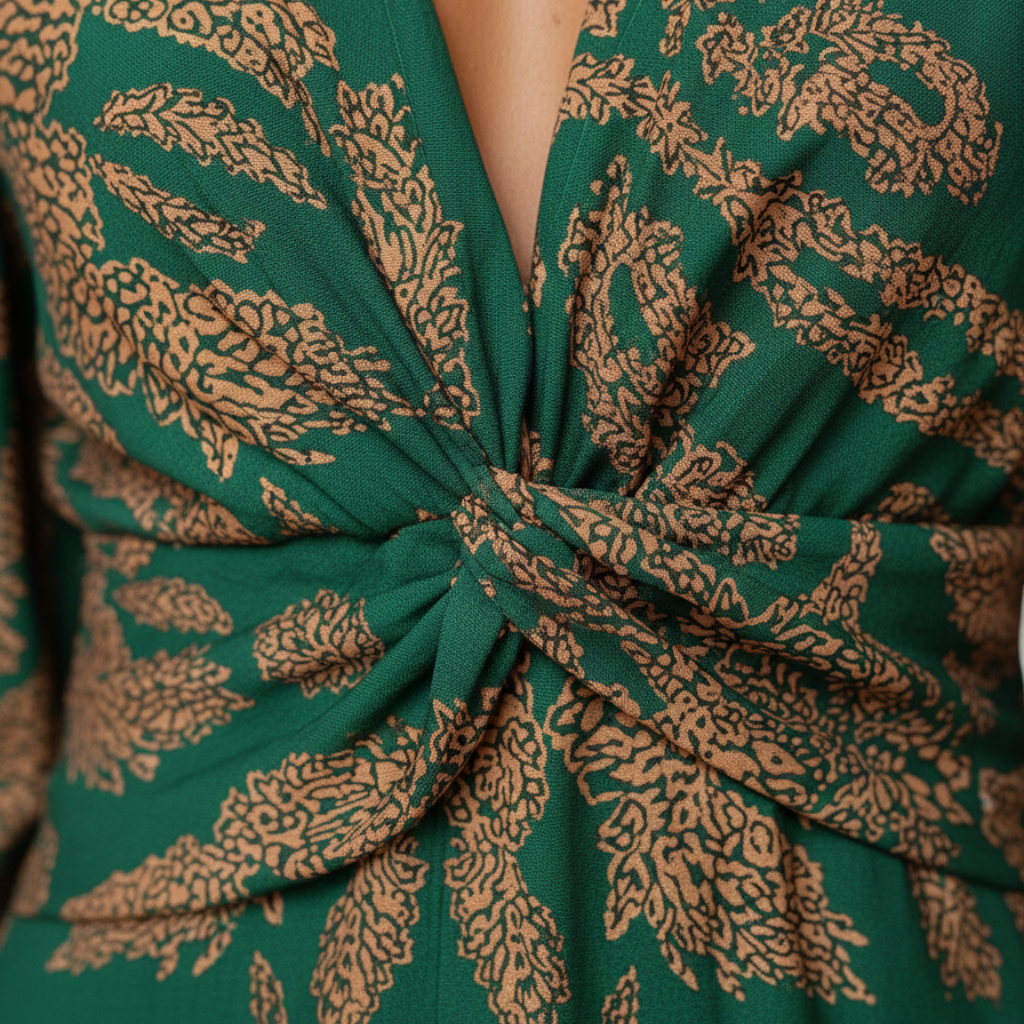 Boho-Maxikleid mit V-Ausschnitt – Sommerliches Langarmkleid für Damen