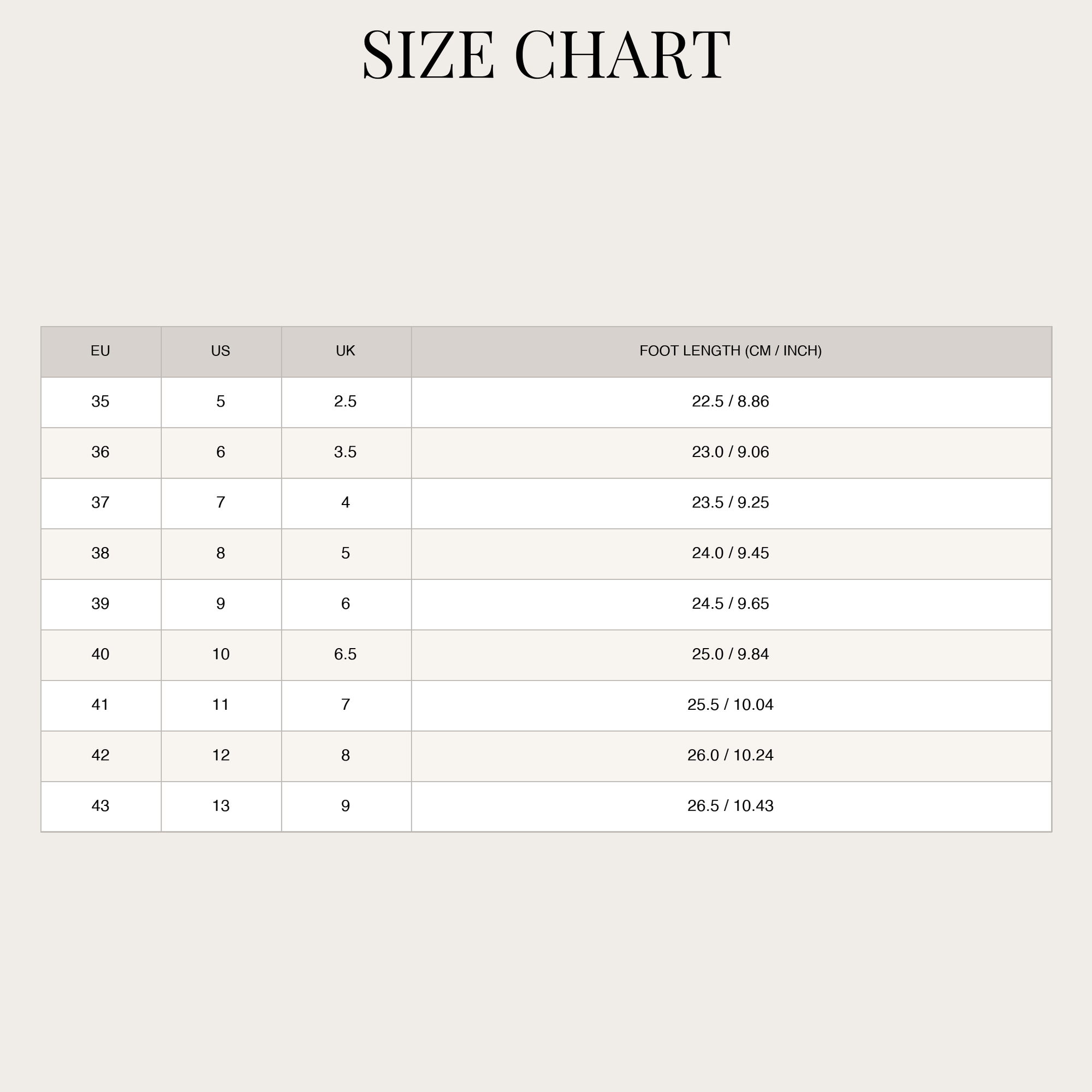 Size Chart