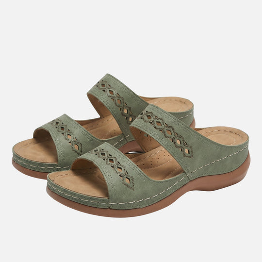 Bequeme Sommer Pantoletten mit Lochmuster für Damen