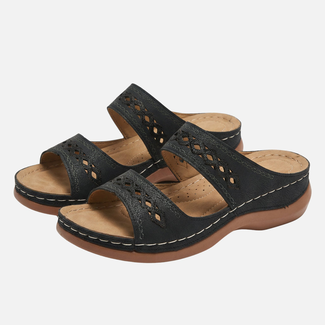 Bequeme Sommer Pantoletten mit Lochmuster für Damen