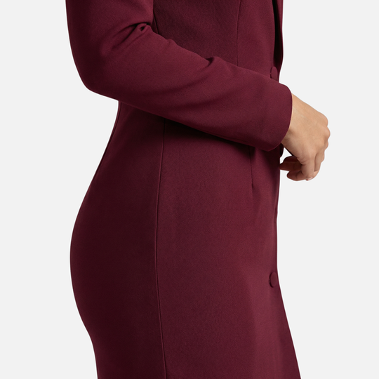 Blazer-Midi-Kleid mit Reverskragen und Knöpfen für Frauen