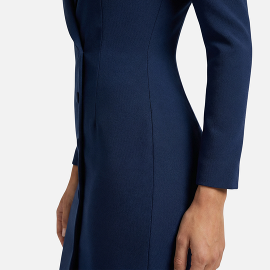 Blazer-Midi-Kleid mit Reverskragen und Knöpfen für Frauen