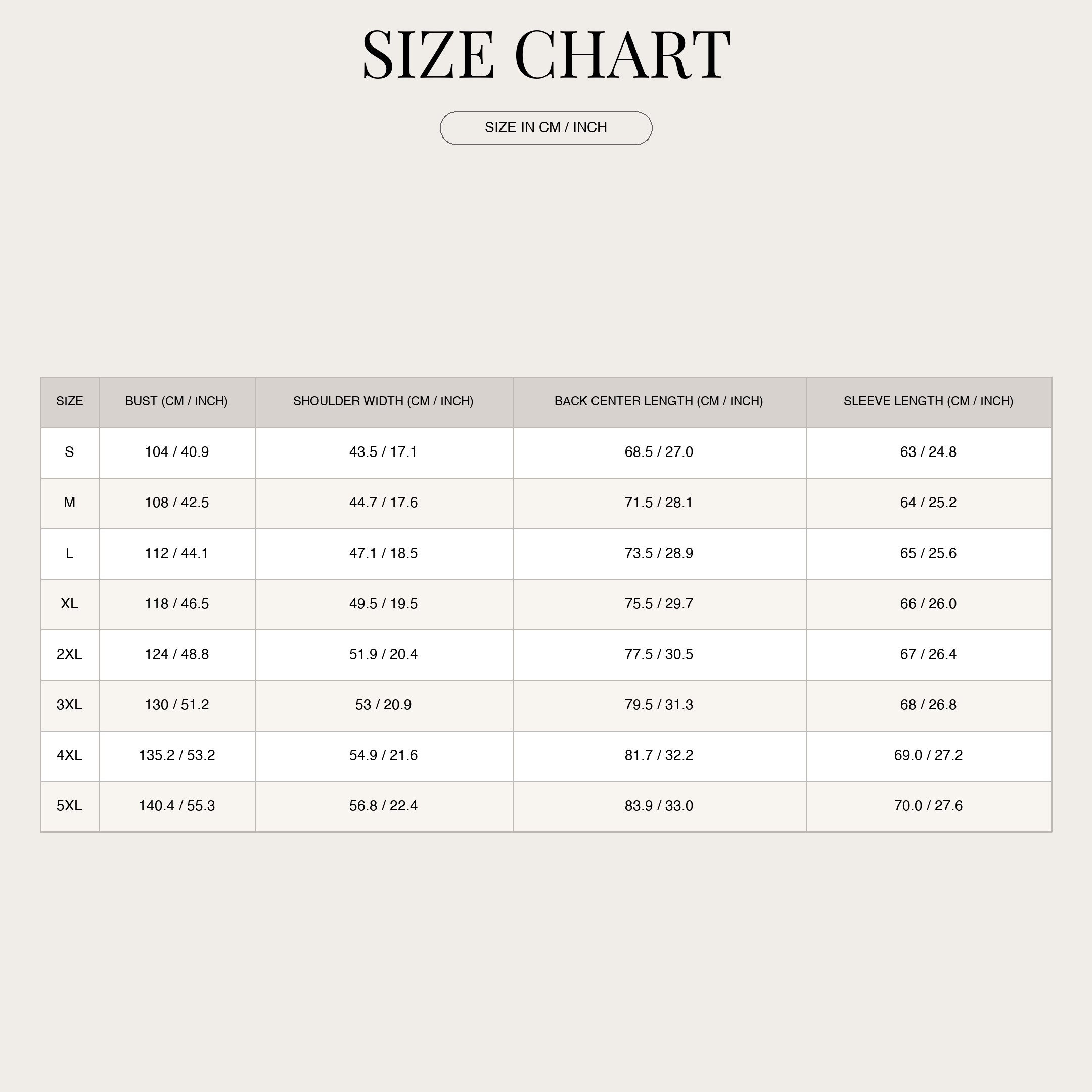 Size Chart