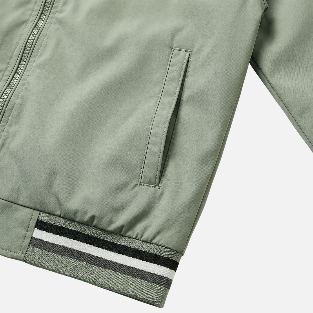 Bomberjacke mit Rippenbesatz und Stehkragen für Herren