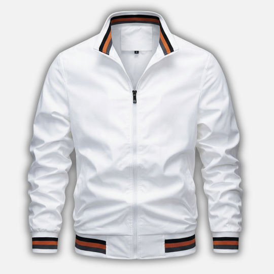 Bomberjacke mit Rippenbesatz und Stehkragen für Herren