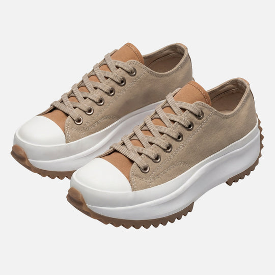 Canvas-Sneaker mit Plateau und Wellensohle für Damen