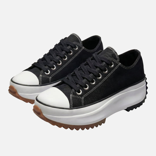 Canvas-Sneaker mit Plateau und Wellensohle für Damen
