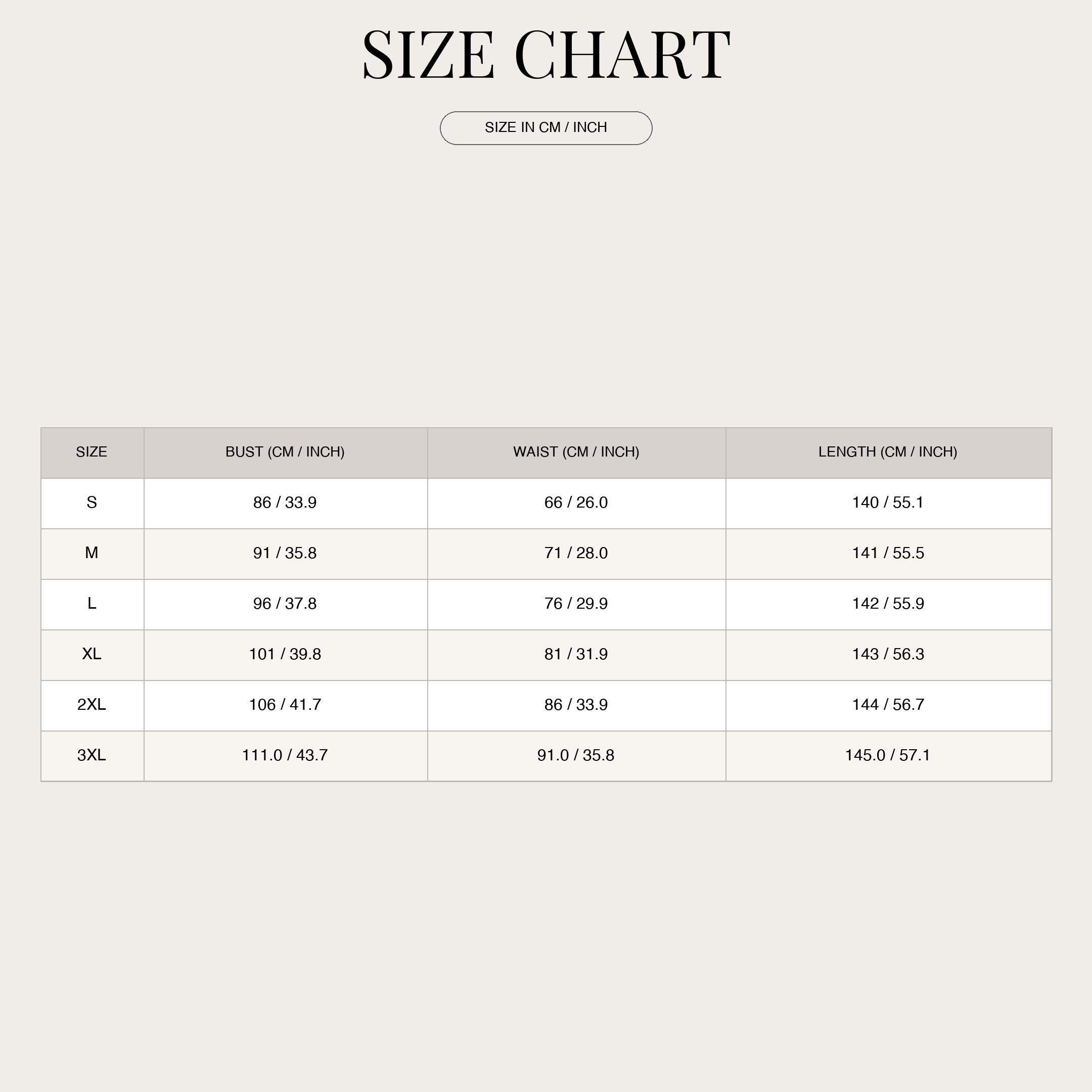 Size Chart