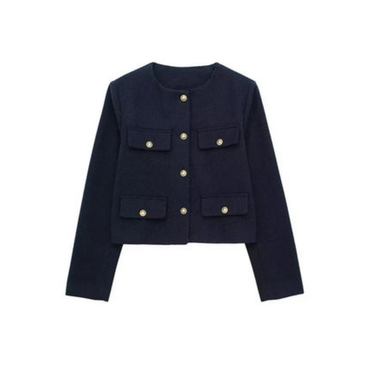 Damen Elegante Kurze Vintage Jacke | Langarm