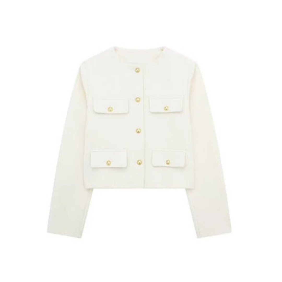 Damen Elegante Kurze Vintage Jacke | Langarm