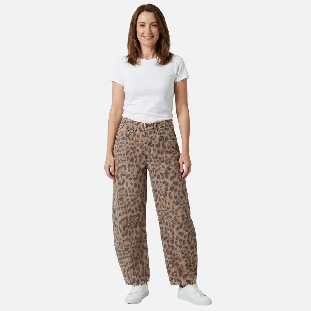 Jeans aus Stretch-Denim mit weitem Bein für Damen