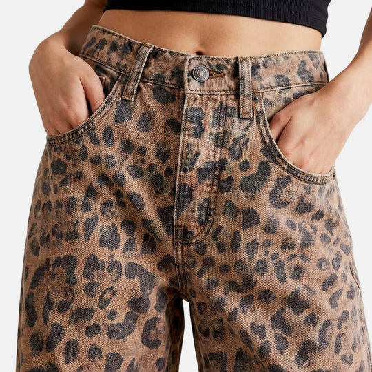 Jeans aus Stretch-Denim mit weitem Bein für Damen