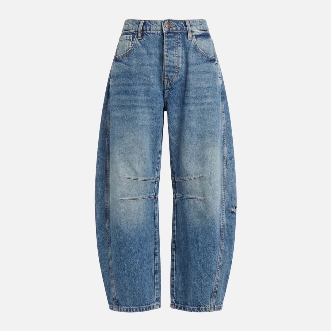Jeans aus Stretch-Denim mit weitem Bein für Damen
