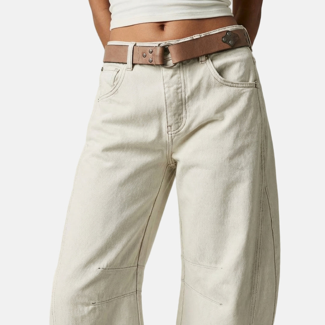 Jeans aus Stretch-Denim mit weitem Bein für Damen