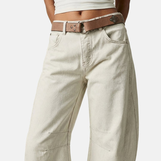 Jeans aus Stretch-Denim mit weitem Bein für Damen