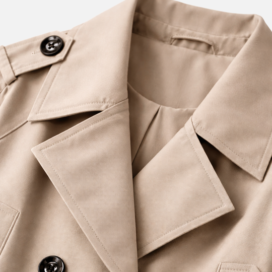 Damen Kurzer doppelreihiger Trenchcoat