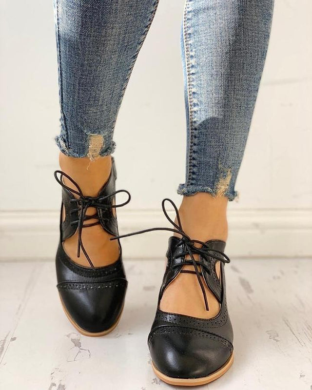 Damen Lässig Schnürschuhe | Abgehobene